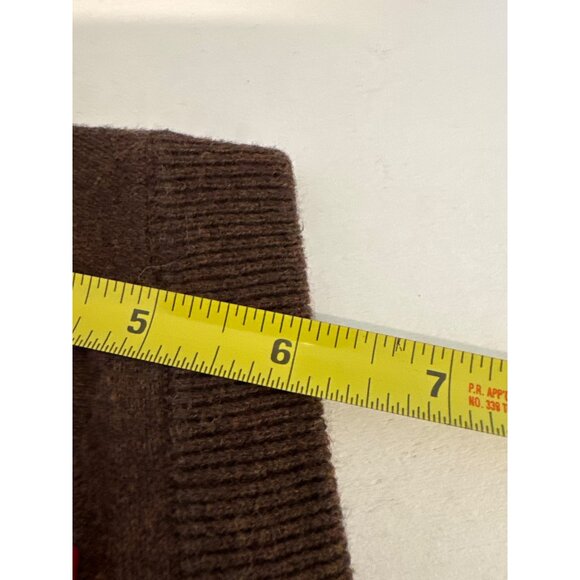 Oscar de la Renta Mens Sweater Vest Sz L Brown Cotton Academia Preppy Designer - Picture 7 of 10